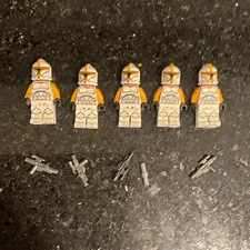 LEGO Star Wars Clone Trooper Minifigure Lot (5) w/ Blasters, Plastic