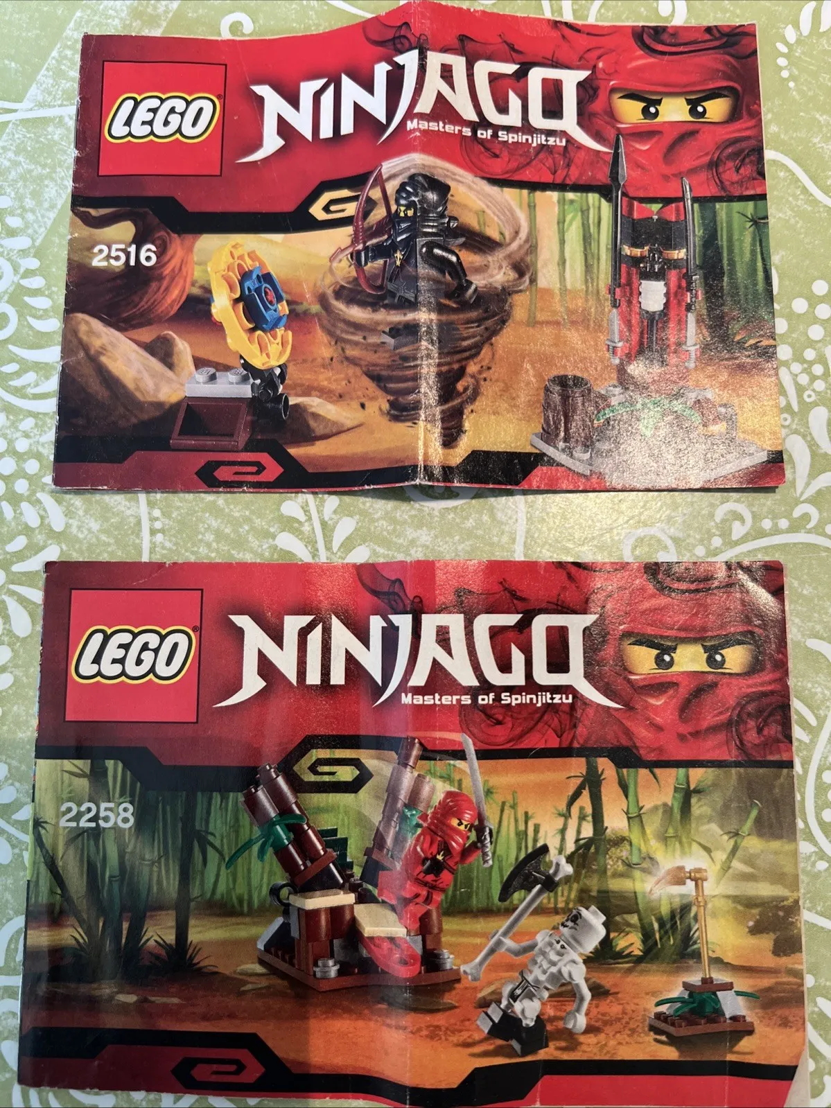 2-LEGO  Ninjago Instruction Manuals ONLY -2516,2258 No Blocks 2011