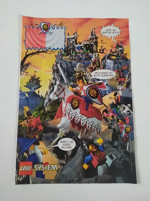 Rare Advertising Flyer Advertising Sheet Lego Castle Knights 6090 6078 6082 6036 1996