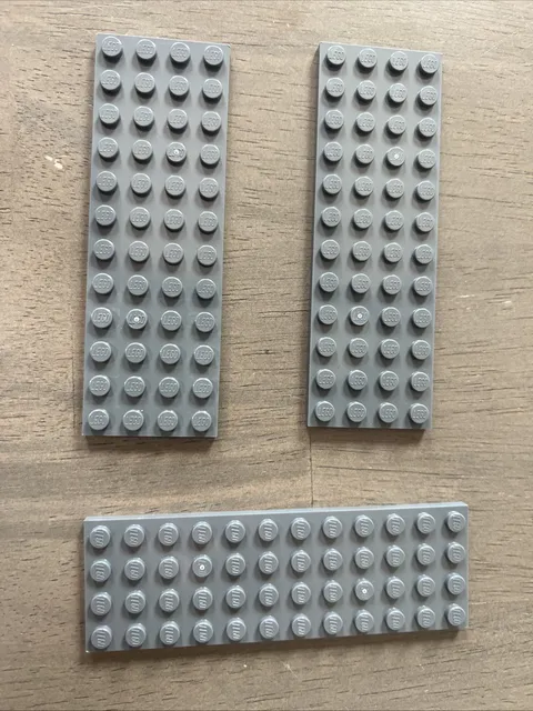 LEGO 3209 Dark Bluish Gray Baseplate 4x12 - 3 Pieces