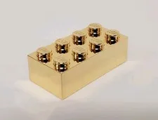 Lego Masters Golden Brick 2x4 NEW Chrome Gold