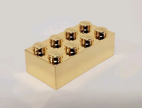 Lego Masters Golden Brick 2x4 NEW Chrome Gold