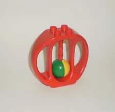 Lego DUPLO Set 2015 Red Rattle Teether w/Green & Yellow Ball