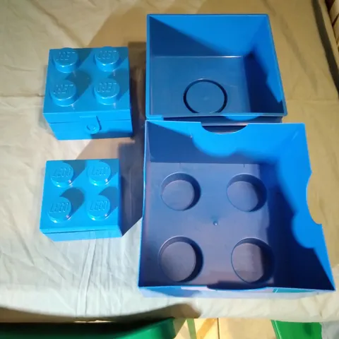 Lego Lot 3 Blue Lego Storage Boxes 853235 Organizer Nesting B45 
