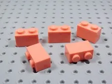 LEGO Lot of 5 Coral Pink 1x2 Bricks BN