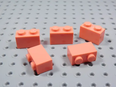 LEGO Lot of 5 Coral Pink 1x2 Bricks BN