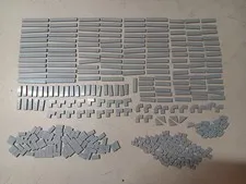 LEGO LOT 384 LIGHT BLUISH GRAY SMOOTH TILES 1X1 1X2 1X3 1X4 1X6 1X8 & 2X2 CORNER