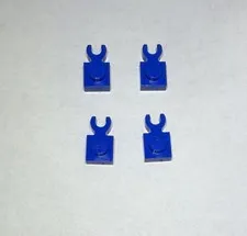 Lego Lot Of 4 Bright Blue 1x1 Plate With Holder Holders New City Horizontal Arm
