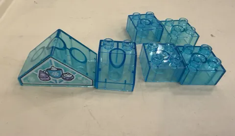 LEGO DUPLO Disney Frozen Translucent Blue Ice Building Pieces Lot Of 4