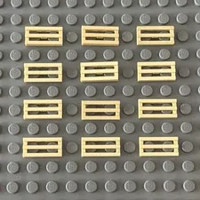 Lego Lot Tan 2412b Tile Special 1 x 2 Grille with Bottom Groove (lot of 12)
