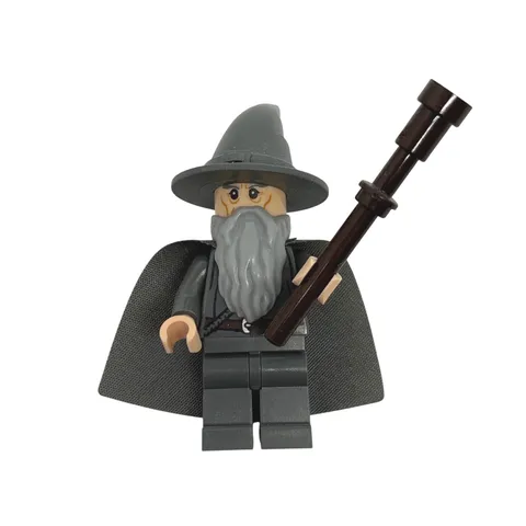 LEGO Gandalf the Grey Minifigure Lor001 Lord of the Rings Hobbit with Staff Cape