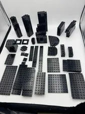 Genuine LEGO Bulk lot 255 Black PLATES Small to Large Many Sizes & Types