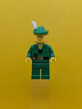 Forestman cas124 Pouch, Green Hat, White Feather Castle Lego Minifigure