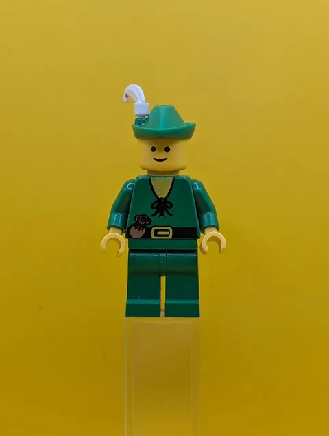 Forestman cas124 Pouch, Green Hat, White Feather Castle Lego Minifigure