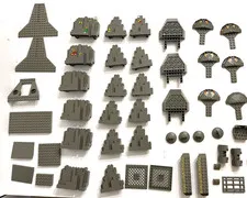 LEGO Vintage Gray Rock Panels Mountain Terrain Lot BURP LURP Cave Printed Pieces