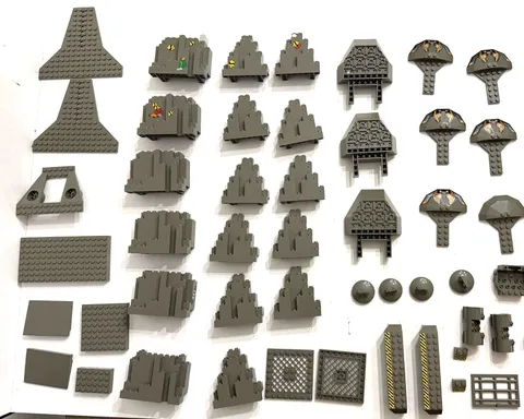 LEGO Vintage Gray Rock Panels Mountain Terrain Lot BURP LURP Cave Printed Pieces