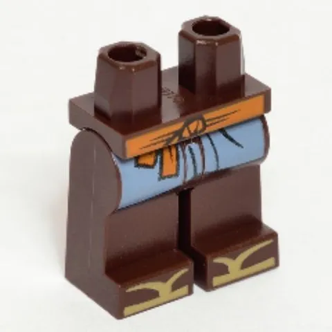 LEGO® Part 970c00pb0768 - Hips and Legs with Medium Nougat Sash