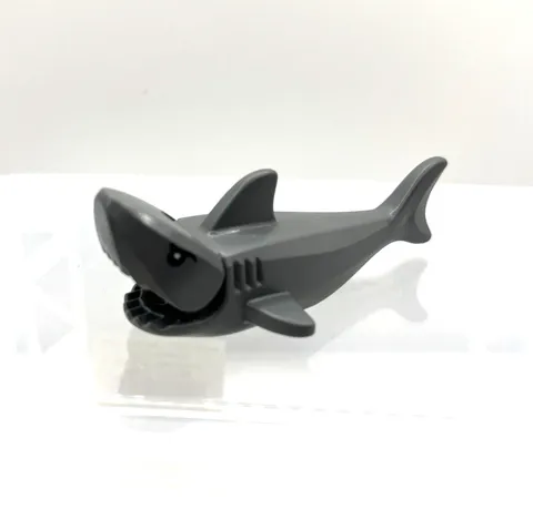 LEGO 14518c01pb01 Dark Gray Shark W/ Gills W/Black Eyes & White Pupils Pattern