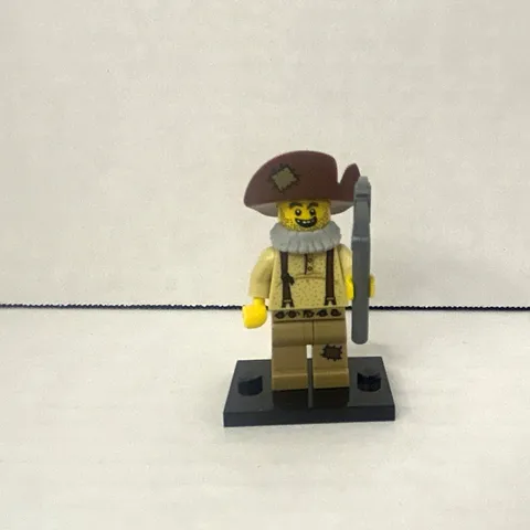 LEGO Minifigure Miner/Prospector w/ Brown Hat, Gray Beard, Gray Pickaxe