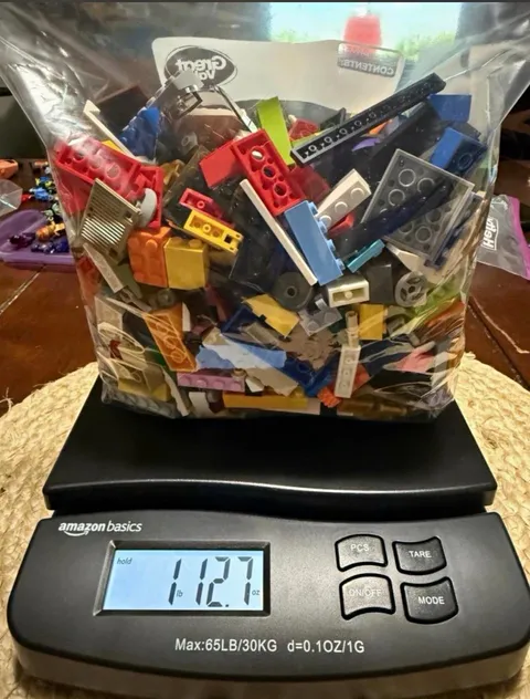 3lbs-LEGO Bulk Lot Mixed Bricks, Plates & Parts Multicolor Plastic in Bag