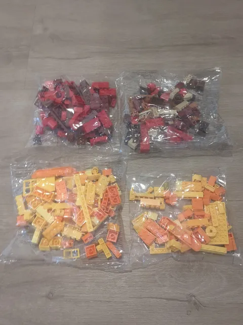 LEGO Assorted Pieces New In Bag Red And Orange Lot Of 4 Bags Blocks Pieces