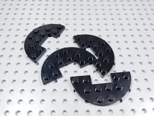 LEGO Lot of 4 Black 3x6 Half Round Cutout Plates BH