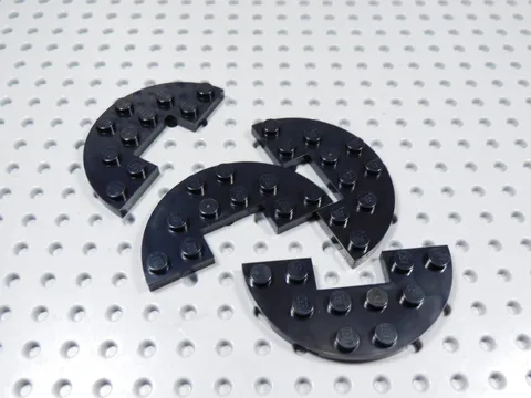 LEGO Lot of 4 Black 3x6 Half Round Cutout Plates BH