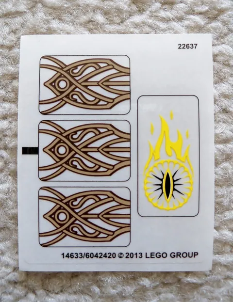 LEGO LOTR Lord Of The Rings Hobbit - New Sticker Sheet - From 79006