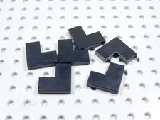 LEGO Lot of 6 Black 2x2 Smooth Corner Tiles Plates BH