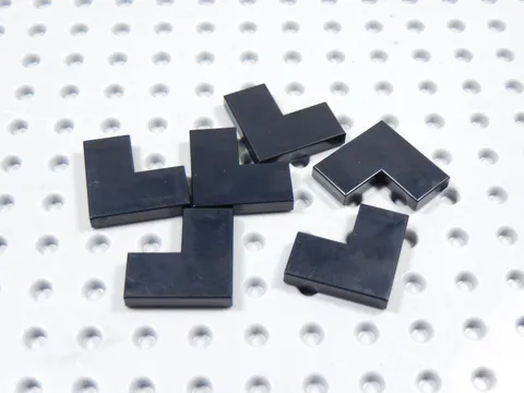 LEGO Lot of 6 Black 2x2 Smooth Corner Tiles Plates BH