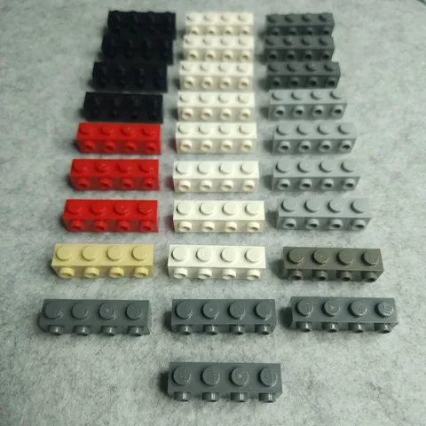 LEGO 30414 Brick Modified 1x4 with Studs on Side Mixed Colors Lot of 28 Genuine