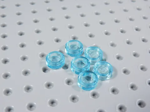 LEGO Lot of 6 Trans Light blue 1x1 Round Smooth Tiles Plates BA