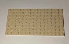 LEGO 8x16 BEIGE TAN BASEPLATE 8 X 16 FLAT BASE PLATE BUILDING PIECE PART 16X8