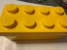 LEGO Storage Brick Case 8 Stud Large Yellow Container Plastic Bin Box EMPTY