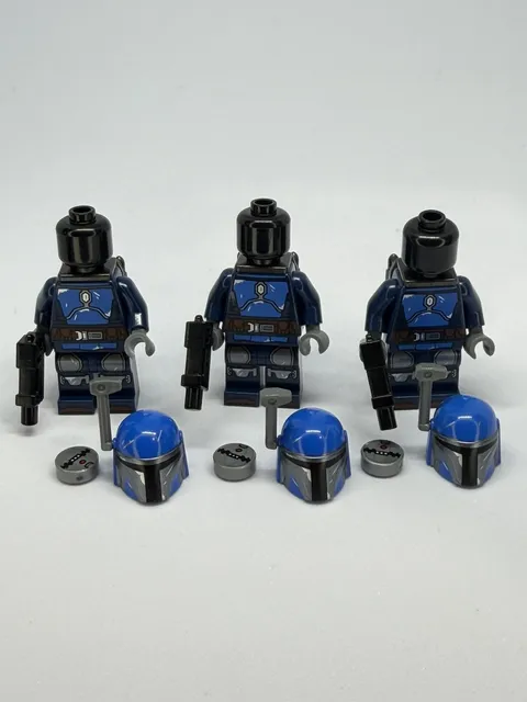 Lego Star Wars Mandalorian Warrior Minifigure sw1345 Lot Of 3 With Blasters