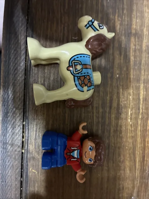 Lego Duplo Tan Horse Baby Foal Pony W/ Little Boy Toddler