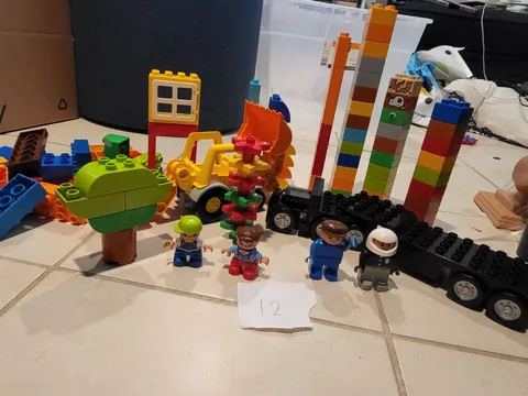 LEGO DUPLO 2 lb 6 oz Mixed Lot Figures Backhoe Truck Trailer Bricks Parts