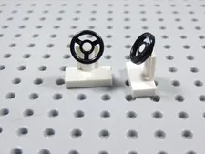 LEGO Lot of 2 White Steering Wheels Vehicle Minifig BI