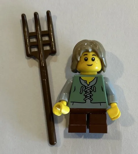 LEGO Peasant Child Minifigure cas489 Castle Kingdoms Medieval Village Figure