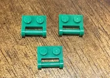 LEGO 1x2 Plate Modified with Handle on Side Green Part 48336 Lot of 3