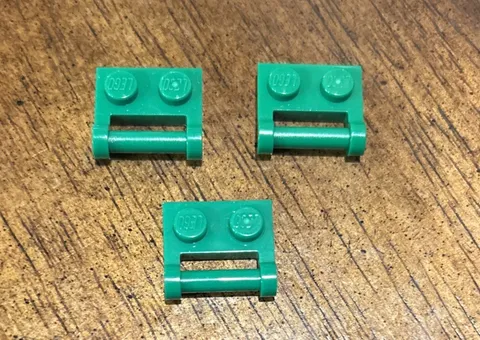 LEGO 1x2 Plate Modified with Handle on Side Green Part 48336 Lot of 3