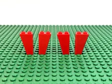 4x LEGO Red Slope Inverted 75 2 x 1 x 3 6389 4031 1785 7416 #2449