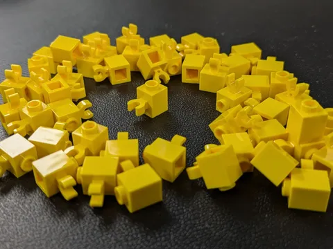 Lego 50x New Yellow Brick, Modified 1 x 1 with Open O Clip # 60475b Lot Bulk MOC
