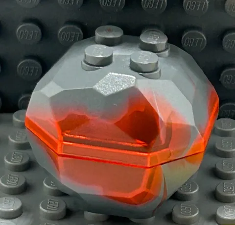 Lego 30293 30294c01 Boulder w/marbled trans-neon orange pattern