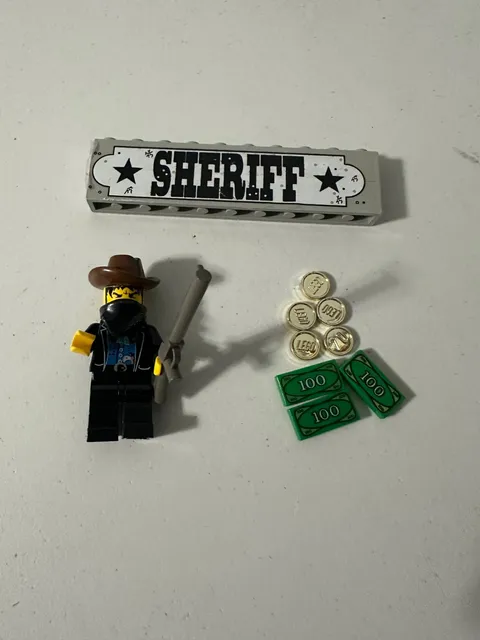 Lego Western cowboy ww007 Bandit Black Bart 6761 6762 6769 6765 6755 minifigures