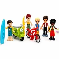 LEGO Friends Boy Doll Lot 5 Male Mini Dolls Minifigures w/ Accessories Toys