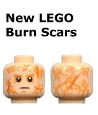 NEW LEGO Scars Head Burn Victim Full Face Bald Scaring Printed Both Side Medical