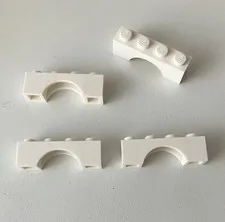 LEGO 4x NEW Pieces Brick 1x4 w/ Arch/Bow WHITE #3659