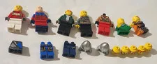 LEGO Minifigure Lot w/ Parts & Accessories - Heads, Torsos, Legs, Helmets