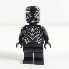 Lego Black Panther Minifigure Super Heroes Silver Armor Yellow Eyes 76047 sh0263